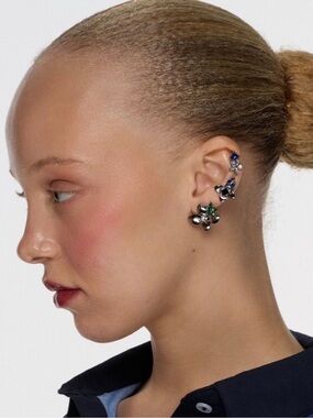 NWT Revolve Wicked × 80R Poppy Earring Set (gunmetal) • msrp $48